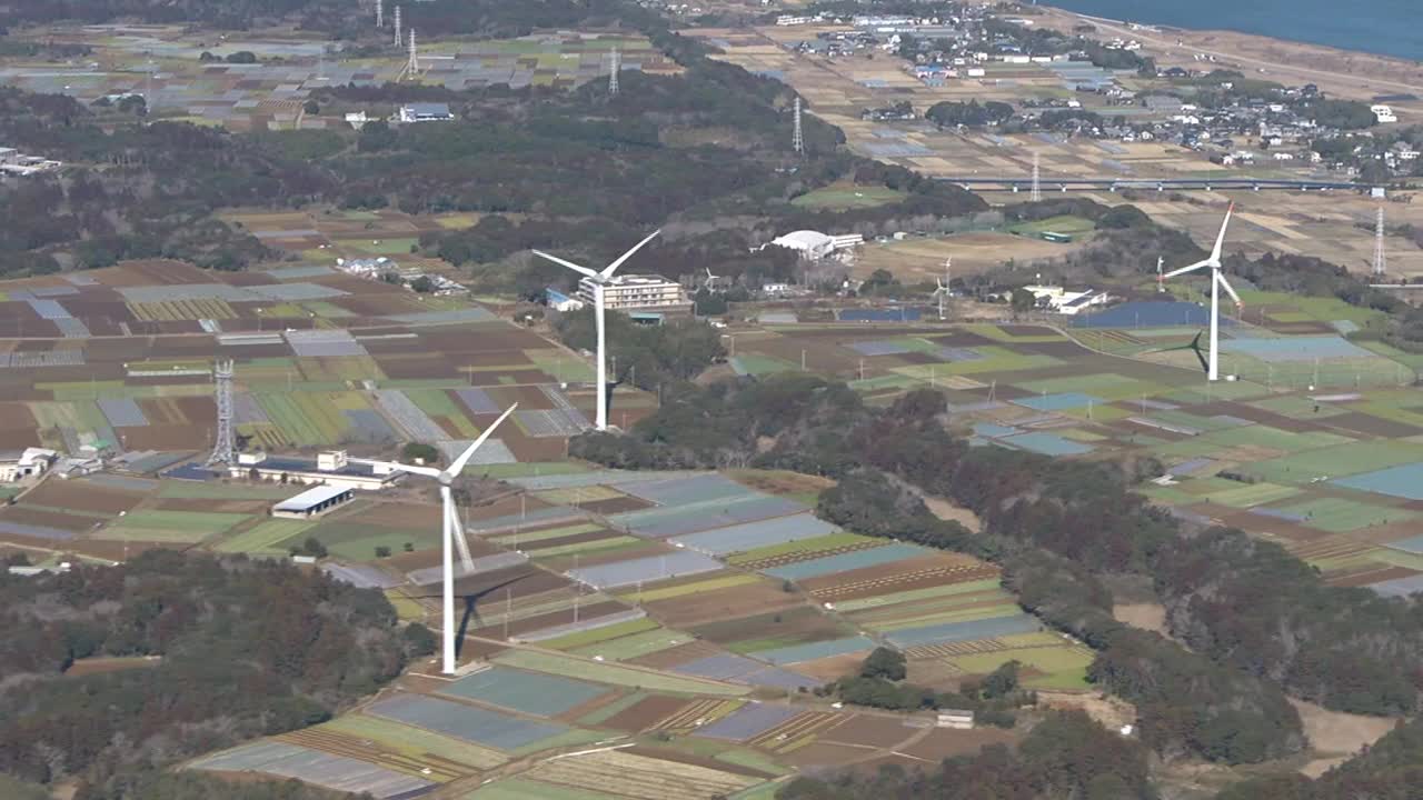 AERIAL, Choshi风电场，千叶，日本视频下载