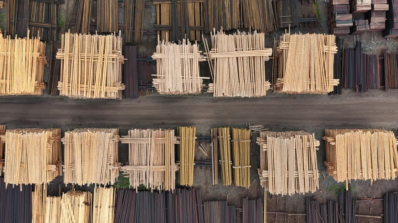 木材生产，自上而下的观点视频下载