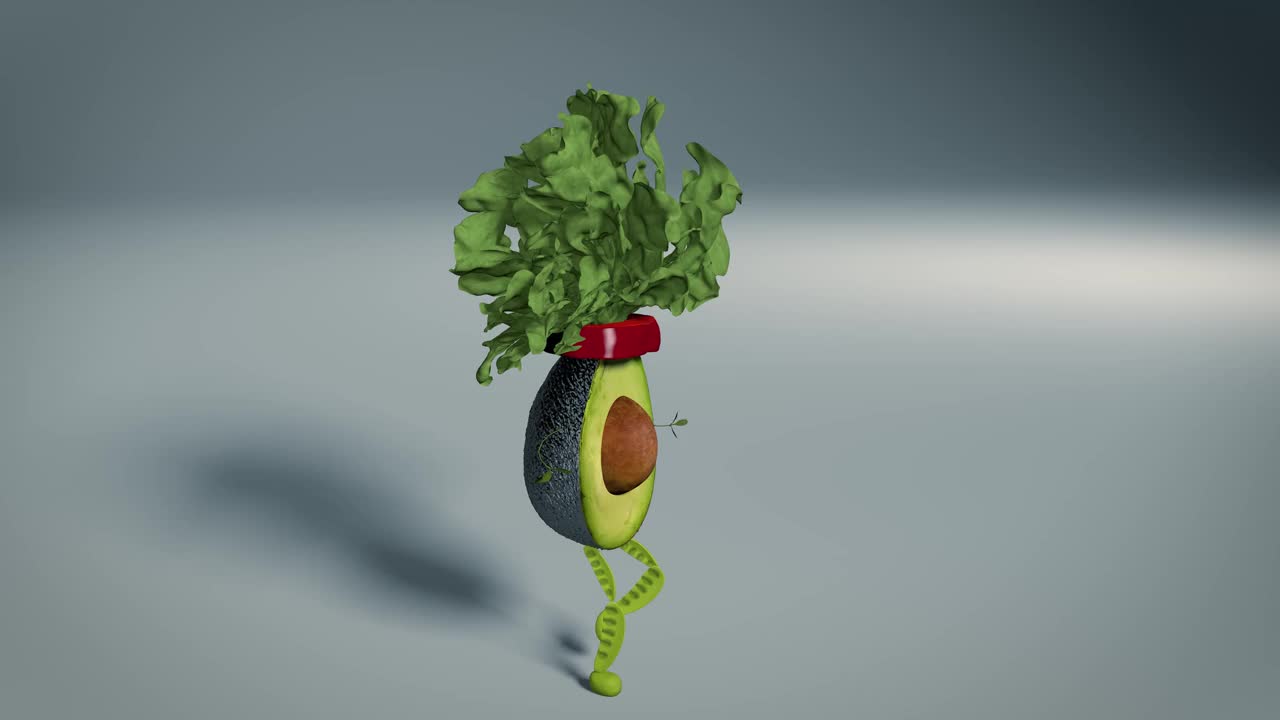 鳄梨配菠菜头，绿豆腿和豆瓣菜臂视频下载