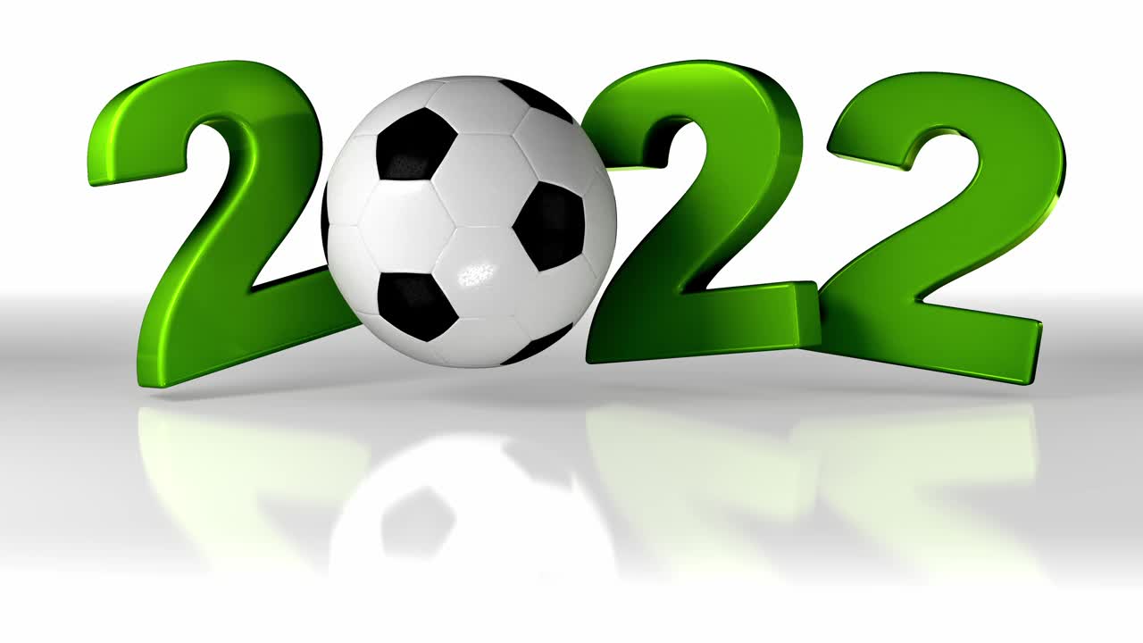 足球2022设计在无限旋转的白色视频素材