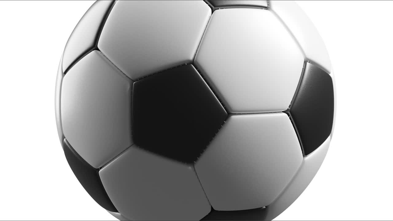 现实的足球。足球的概念。3 d循环动画视频素材