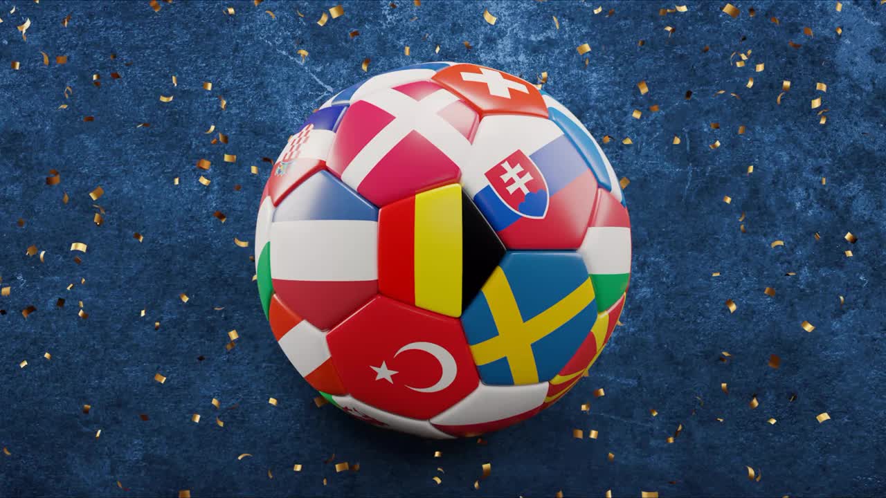 足球世界杯足球。3 d循环动画视频下载