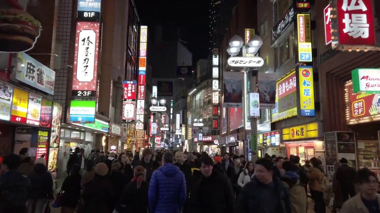 4K WS涩谷购物街在东京，日本。视频素材
