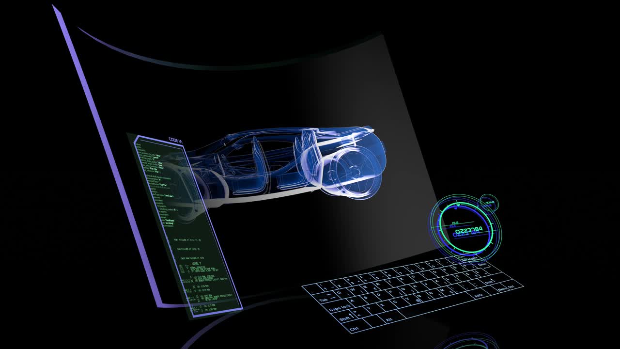 在未来计算机上设计汽车视频素材