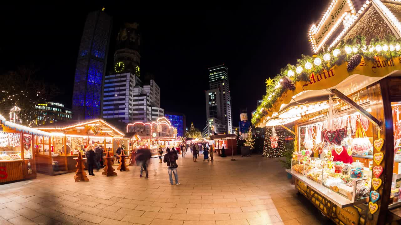 时光流逝，西柏林的圣诞市场视频下载