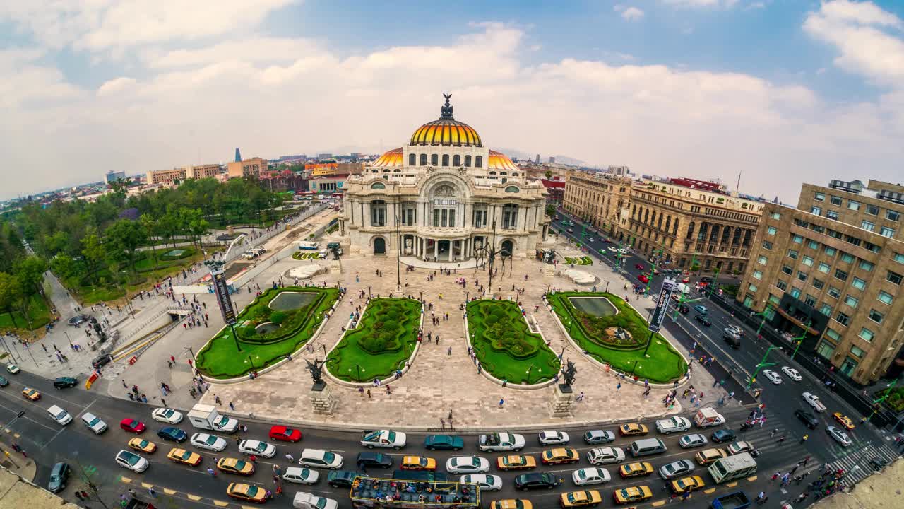 墨西哥城帕拉西奥·德·贝拉斯·阿特斯日食视频下载