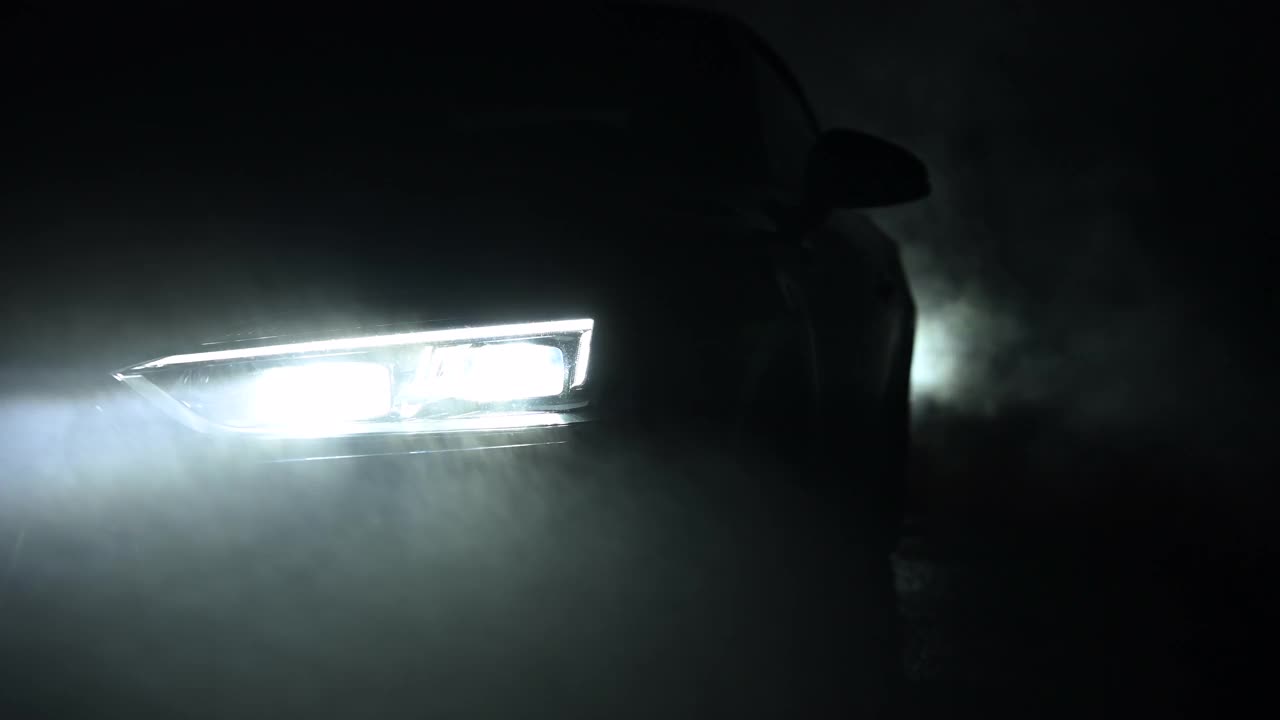 夜晚路上的雾视频素材