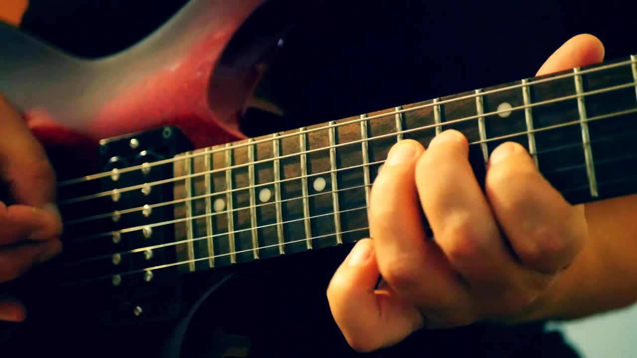 吉他独奏。视频素材