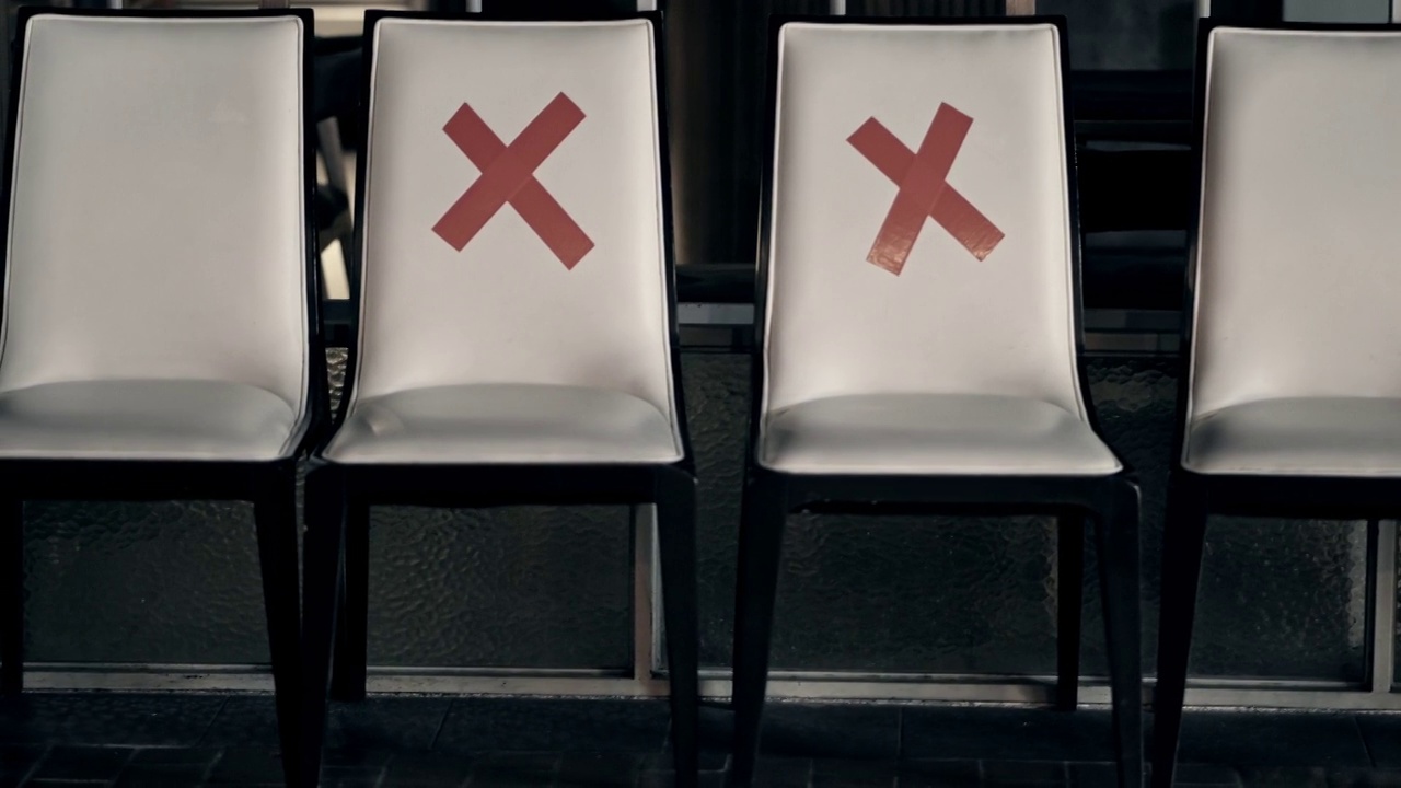 椅子上的社交距离符号视频视频下载