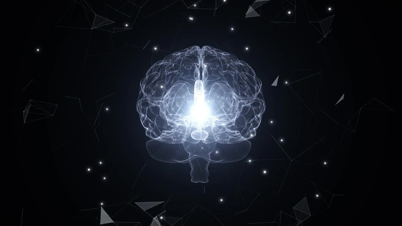 人工智能数字大脑人工智能深度学习计算机机器。循环动画视频下载
