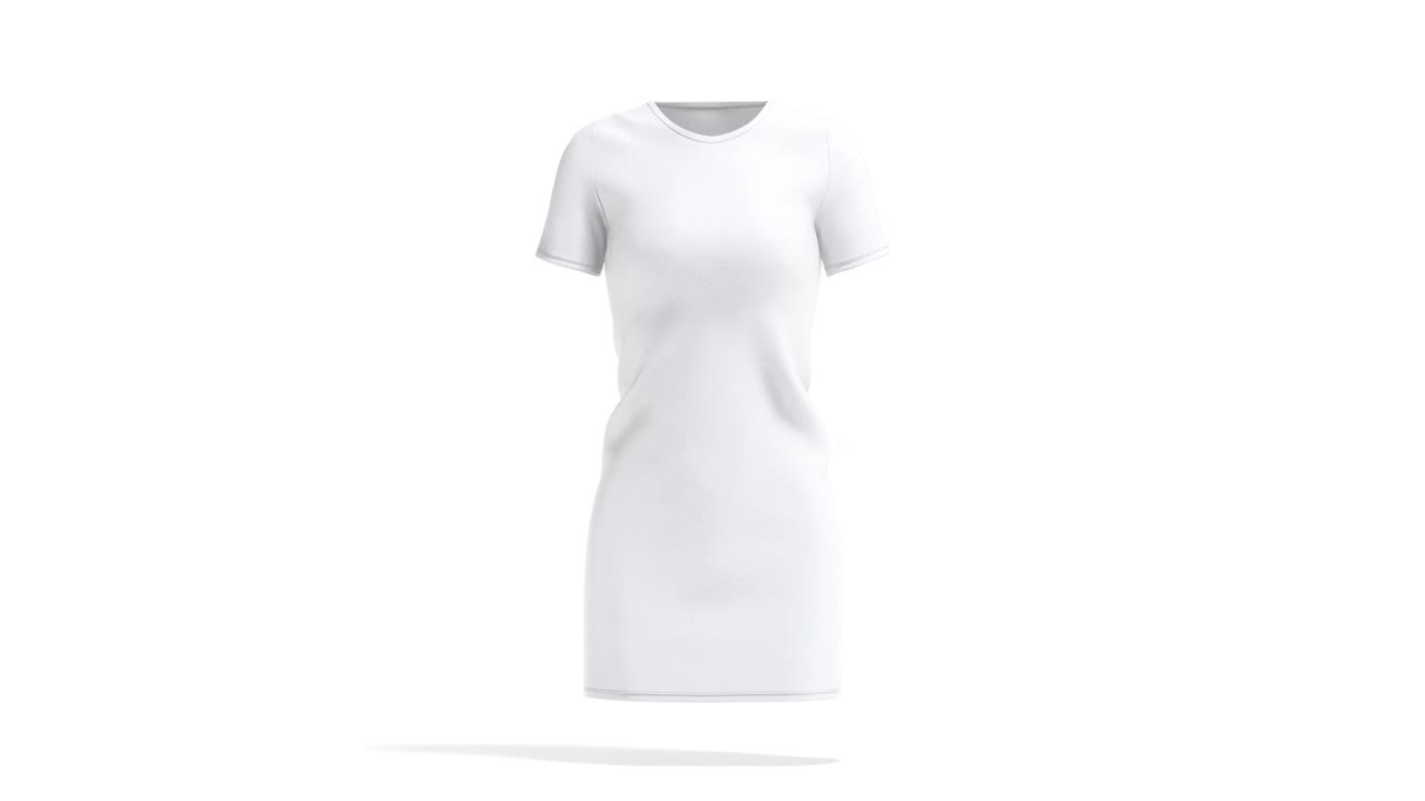 空白的白色女性服装模型，循环旋转视频下载