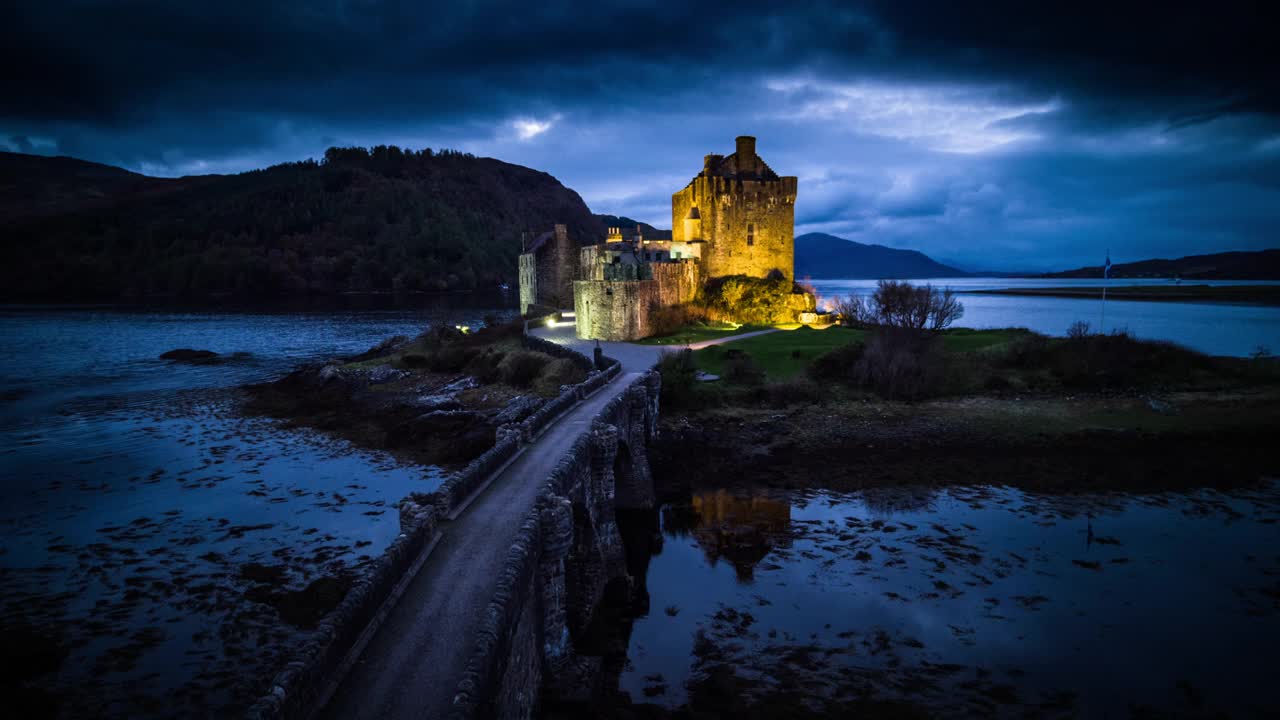 苏格兰Eileen Donan城堡-航拍视频下载