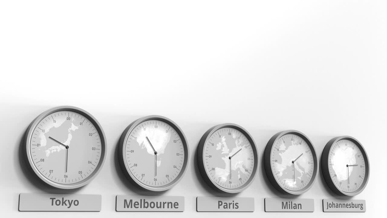 关注显示法国巴黎时间的时钟视频下载