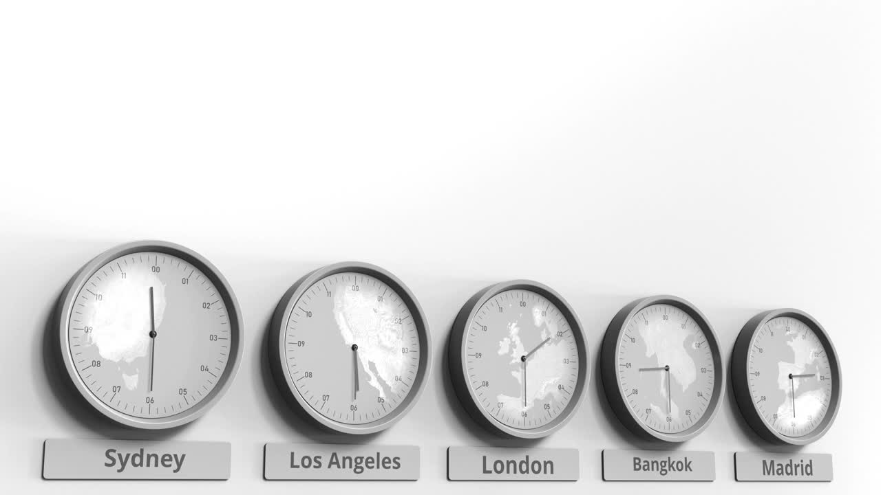 时钟显示英国伦敦时间视频下载