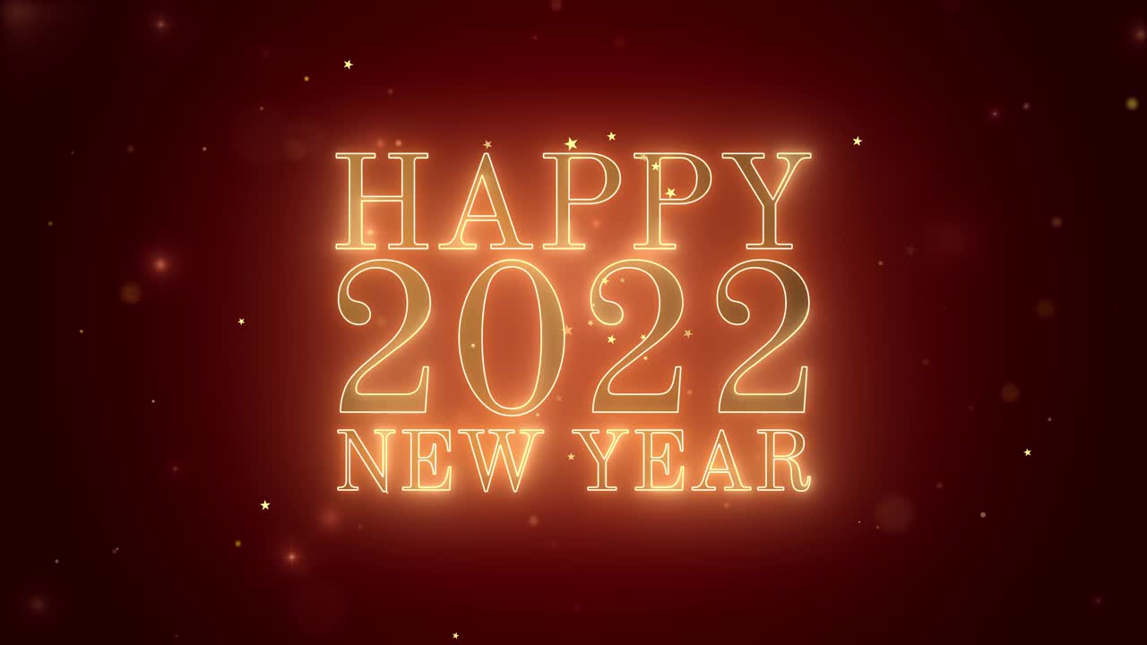快乐新年2022圣诞和新年假期背景，冬季季节循环动画。视频素材
