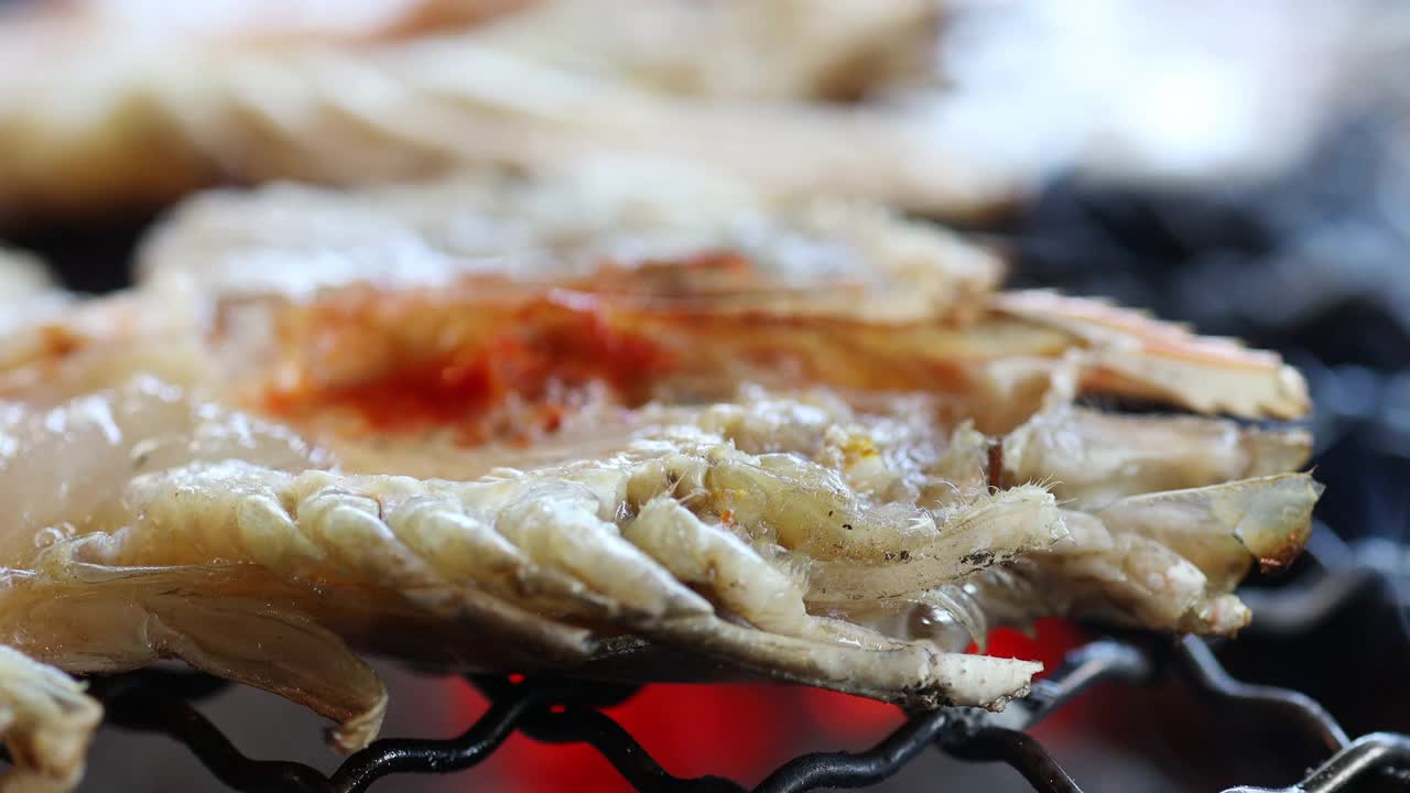 烤大虾视频素材
