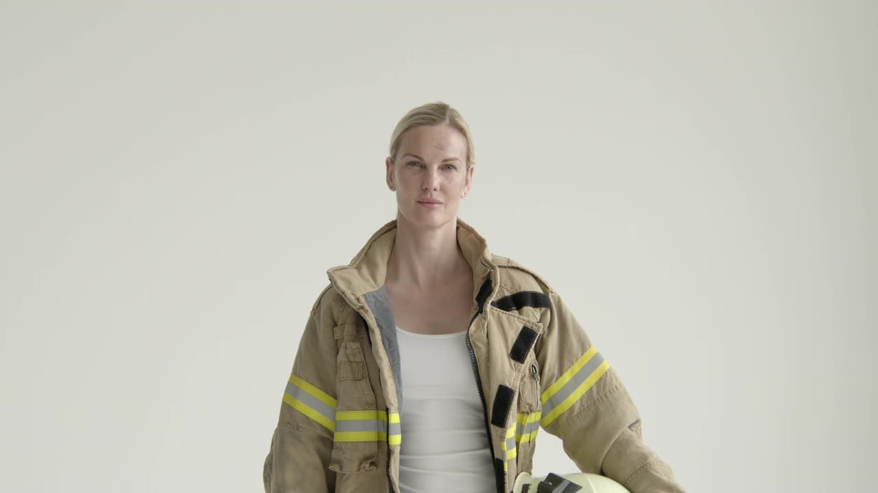 消防员的女人,肖像视频下载