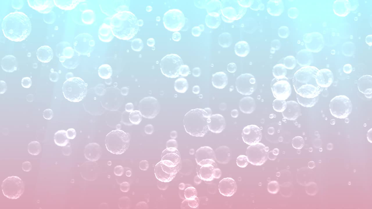 4K -抽象宏观气泡背景可环-粉红色和绿松石视频素材