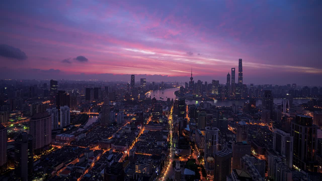 上海日出全景视频素材