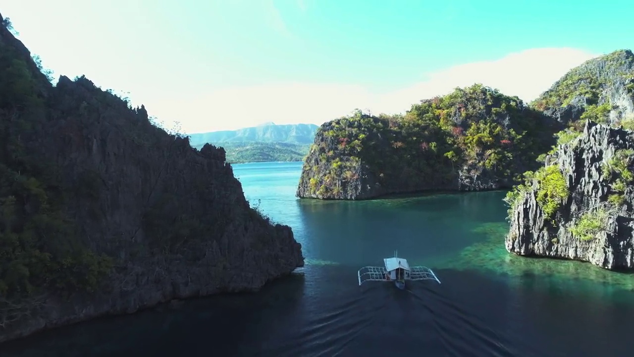 科伦鸟瞰图，菲律宾-无人机4K视频下载