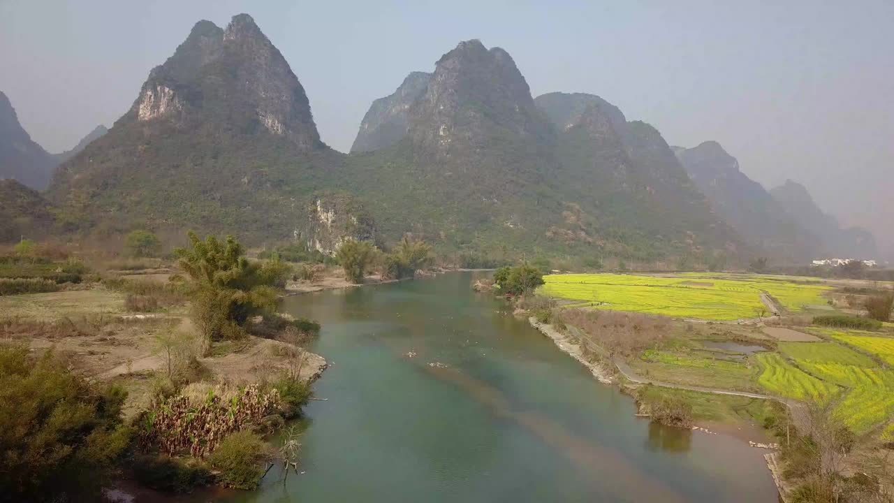 桂林山水鸟瞰图视频下载