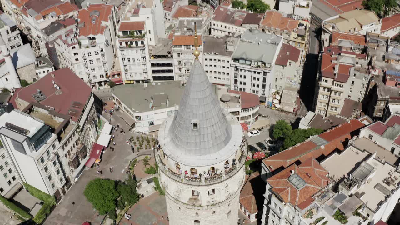 伊斯坦布尔博斯普鲁斯和加拉塔鸟瞰图2视频素材