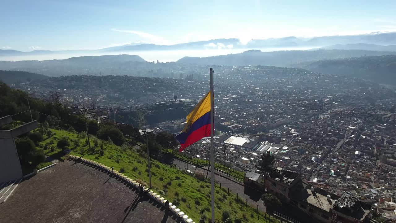 国旗厄瓜多尔-历史中心视频素材