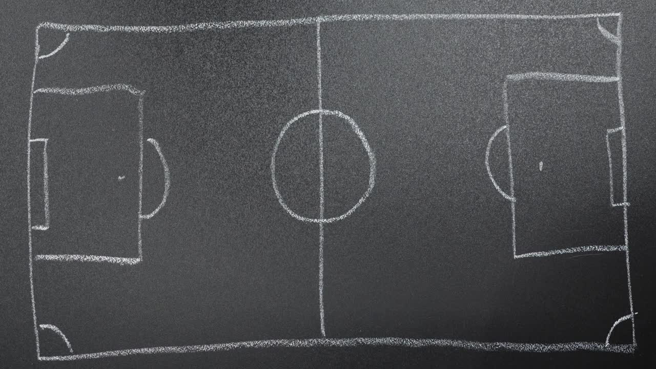Xs和Os进攻策略的游戏计划图。足球战术图。教练讲解比赛策略视频素材