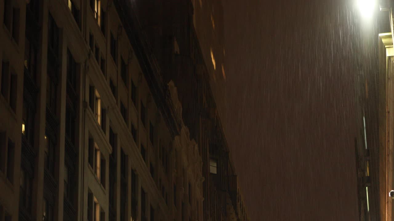 倾盆大雨在城市视频下载