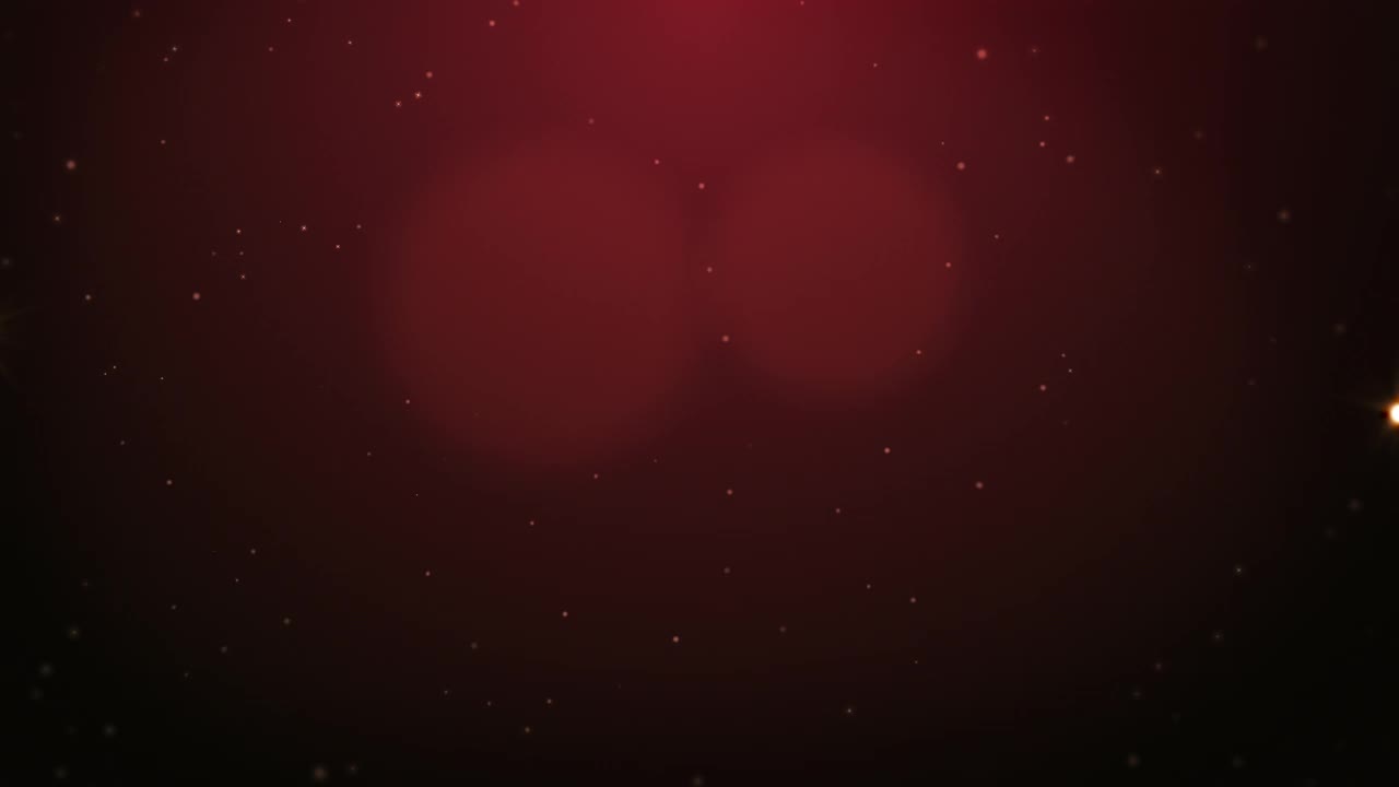 圣诞树动画与灯粒子和雪花在红色视频素材