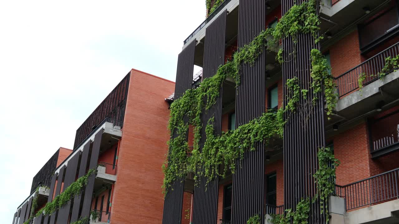 城市绿色生态建筑，绿色建筑。视频素材