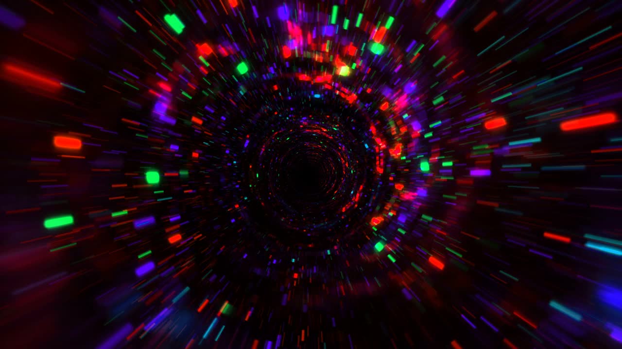 彩色的环形星云隧道视频素材