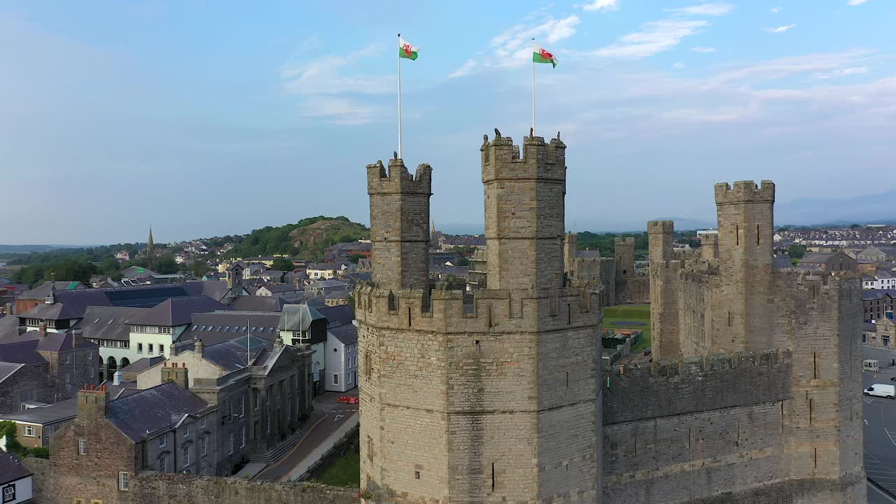 卡那丰城堡，卡那丰，格温内斯，英国威尔士视频下载