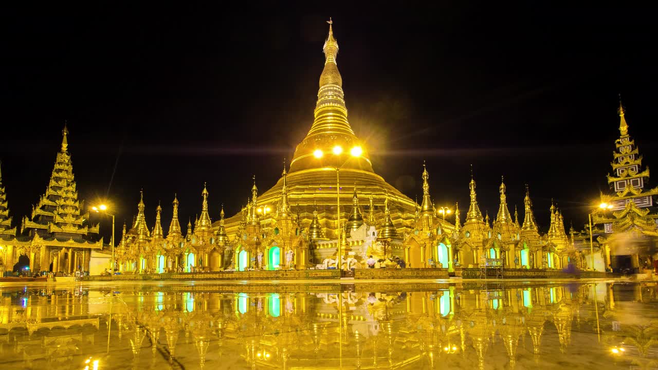 缅甸仰光大金塔的时间图视频下载