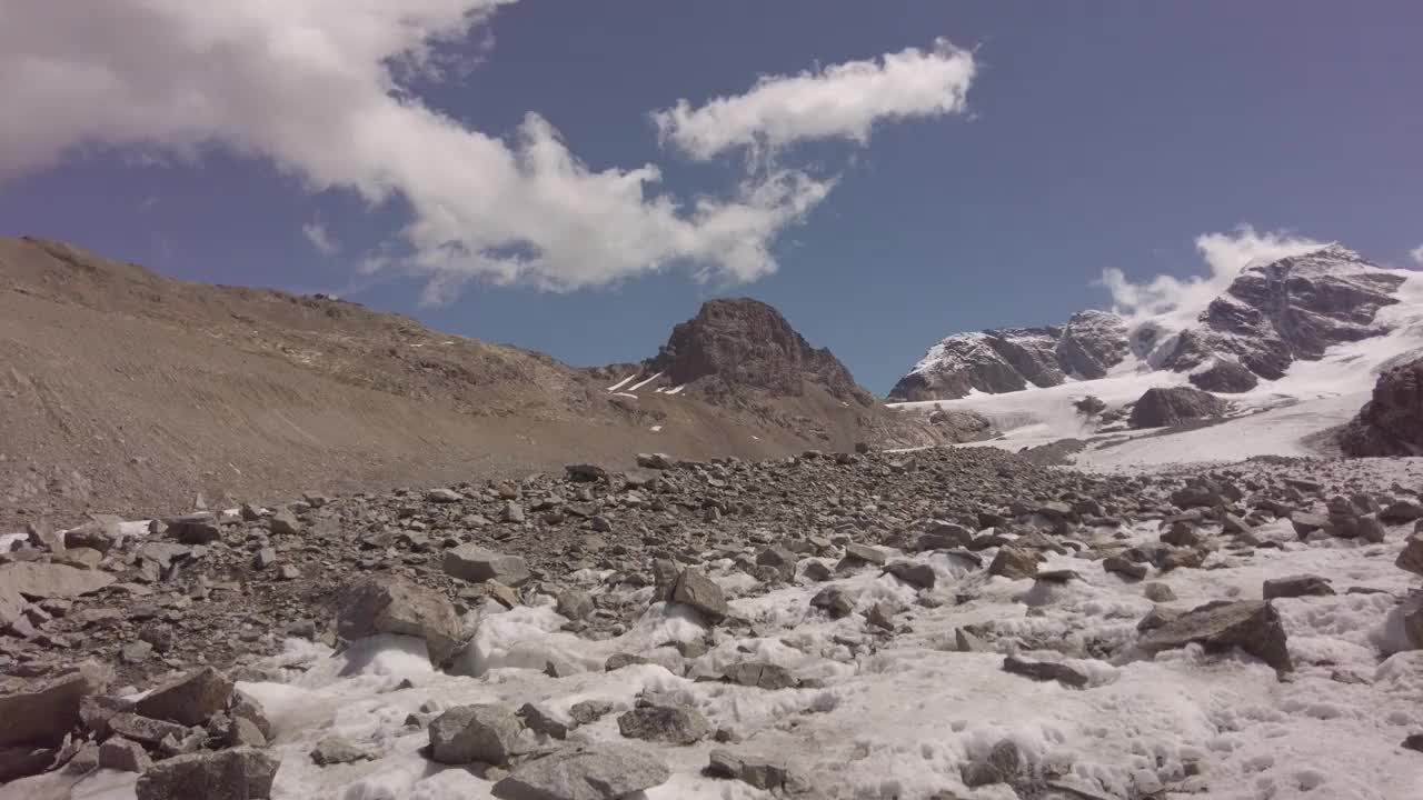 阿尔卑斯山上冰川的融化视频下载