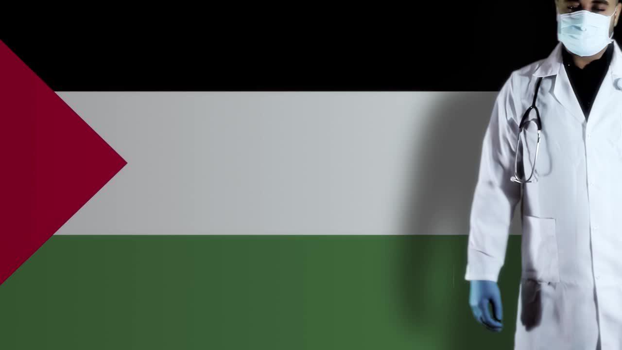 巴勒斯坦旗手医生视频素材