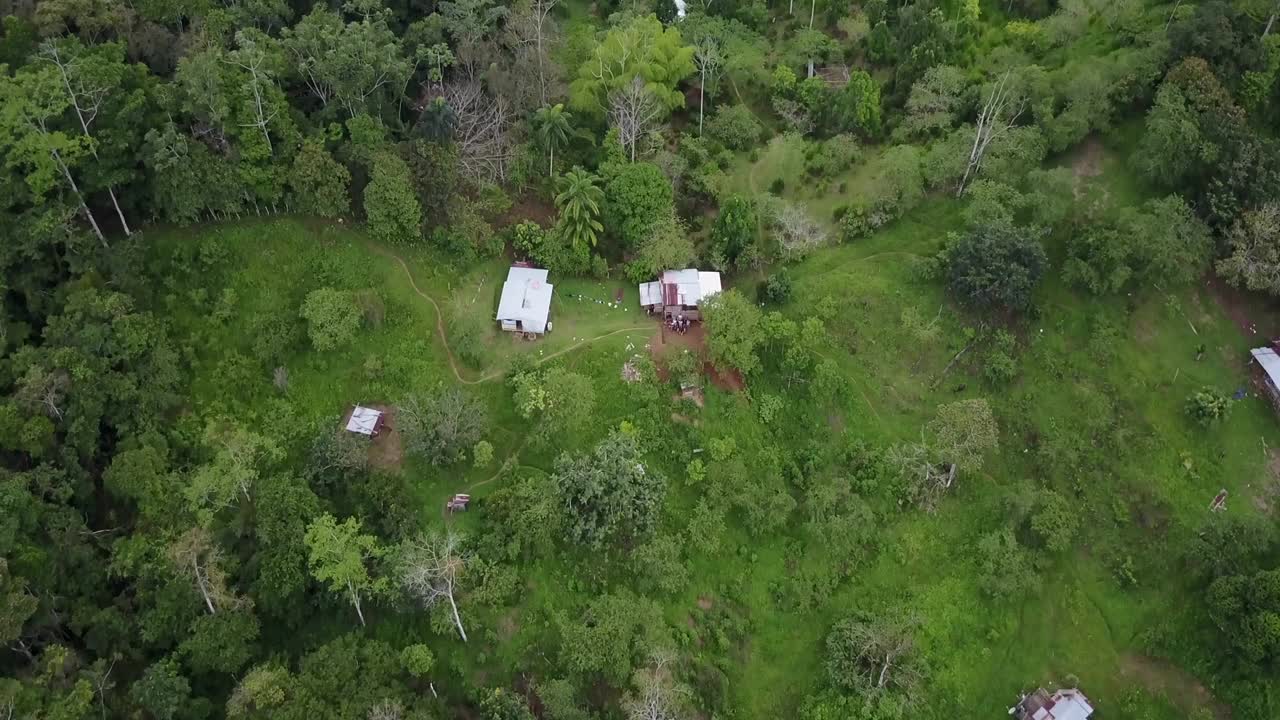 热带森林村庄哥斯达黎加无人机鸟瞰图视频下载