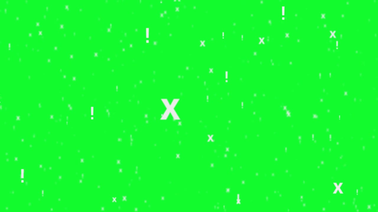 绿色背景上的4K三角形和感叹号-色度键视频素材
