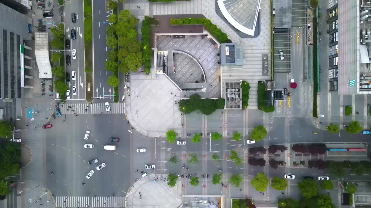 城市道路交通航拍视频素材