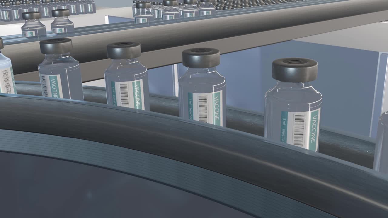 制药厂的疫苗瓶视频素材
