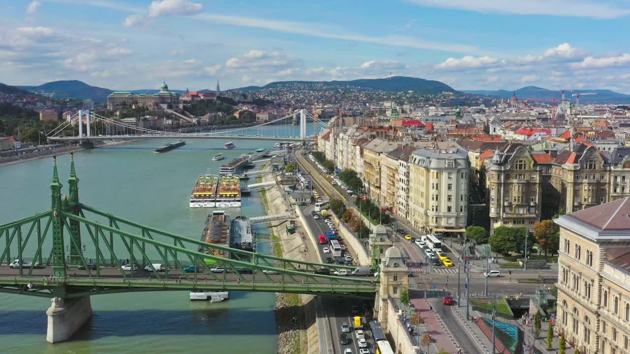 匈牙利布达佩斯的鸟瞰图视频下载