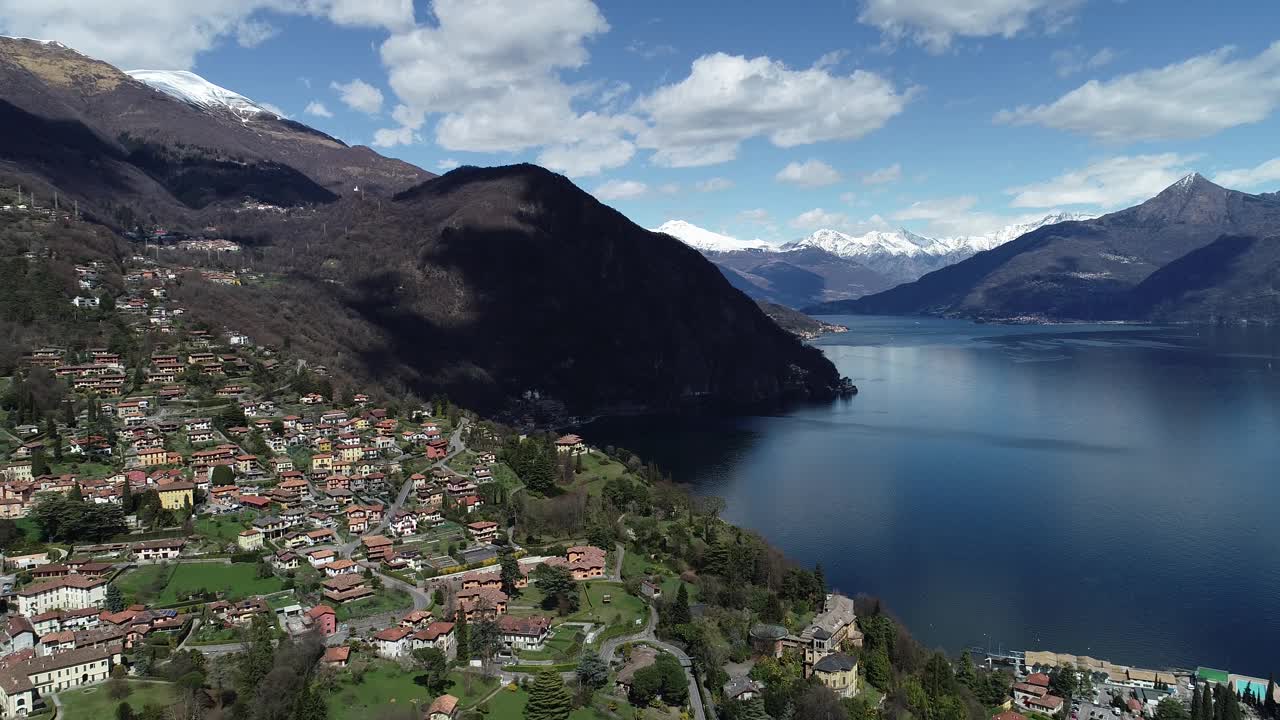 意大利伦巴第的科莫湖鸟瞰图视频下载