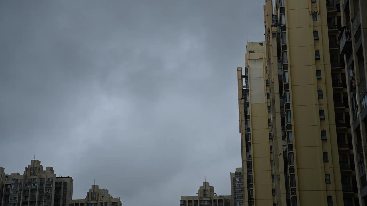 延时:多云天气城市建筑视频素材