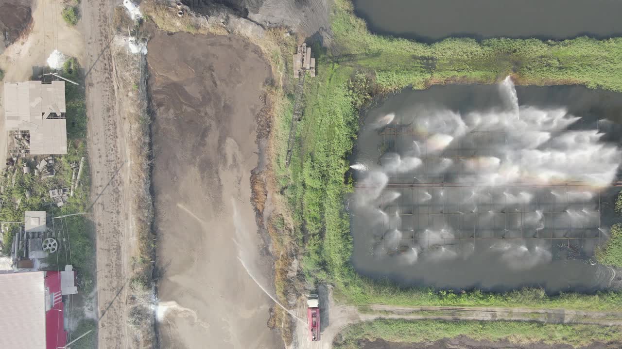 污水处理厂航拍图视频素材