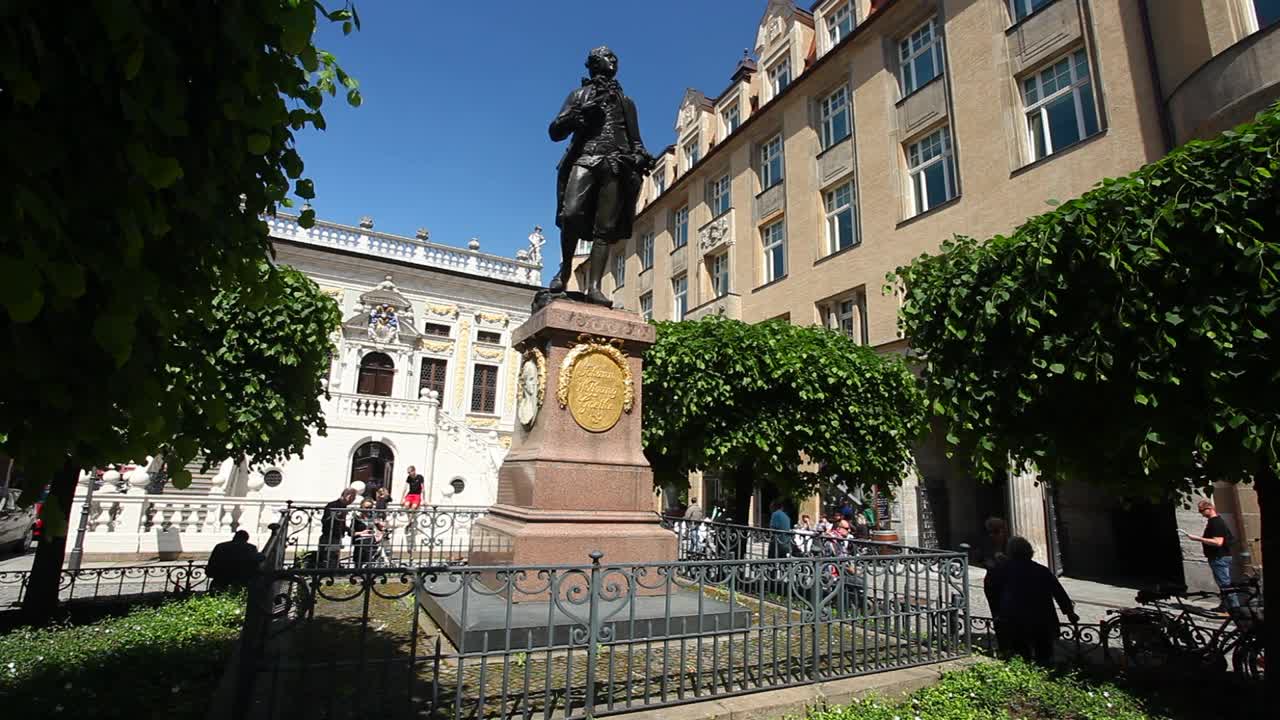 莱比锡的歌德雕像视频下载
