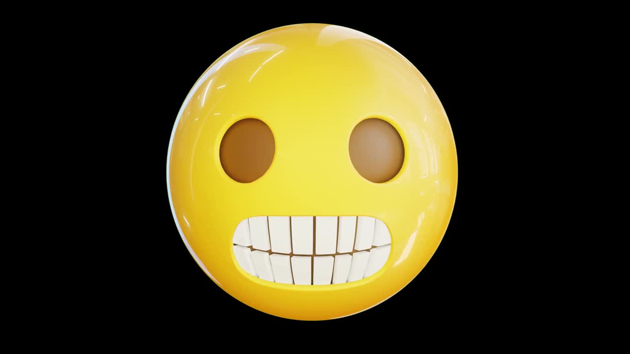 动画emoji做了个鬼脸。表情符号股票视频。3 d渲染。无缝loopable。孤立的背景。视频下载