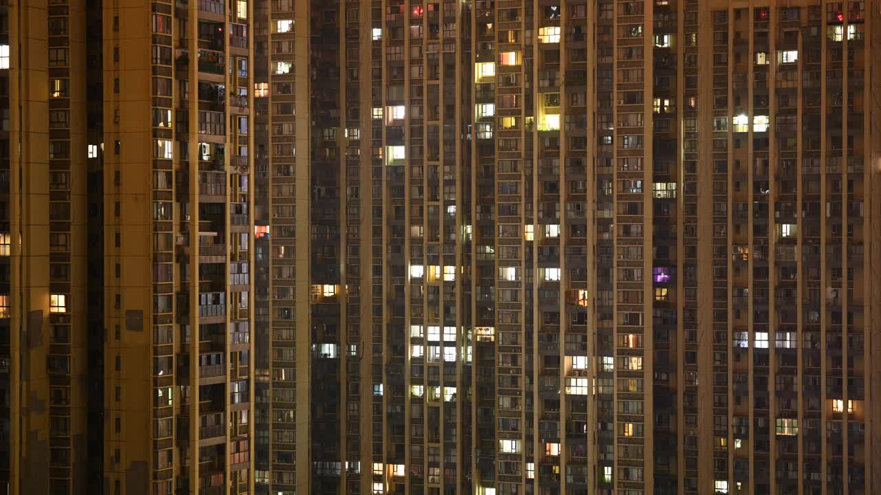 延时拍摄:成都高层建筑的夜间摄影视频下载
