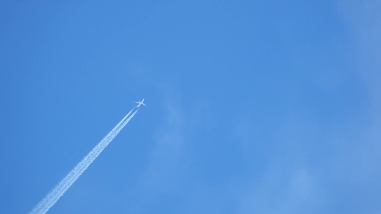 喷气式客机在高空飞行。视频素材