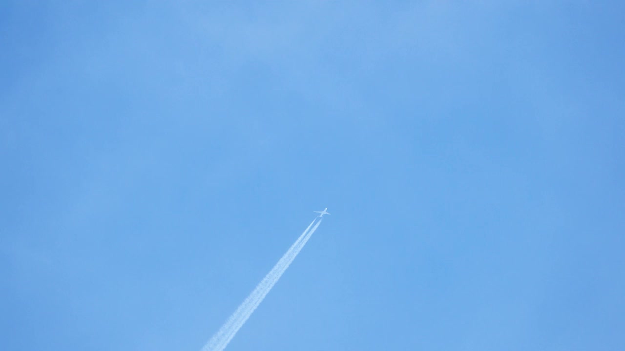 喷气式客机在高空飞行。视频素材