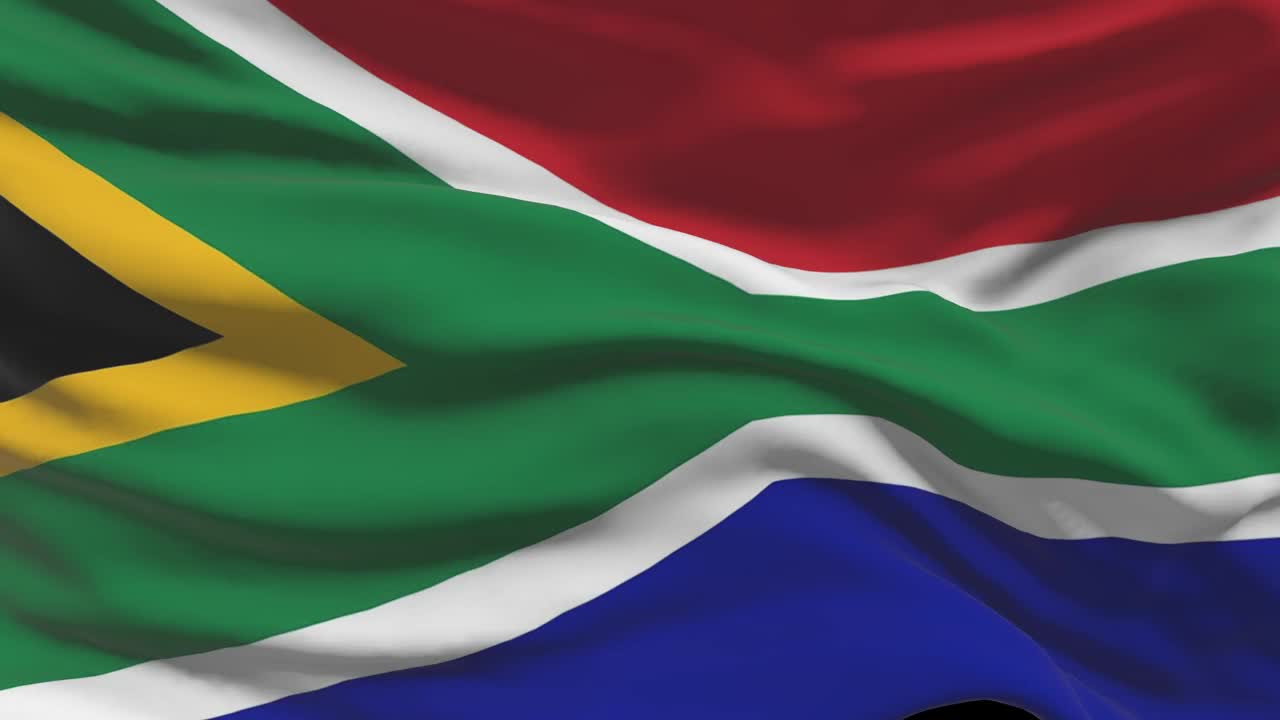 南非国旗视频。南非人迎风挥舞国旗视频下载